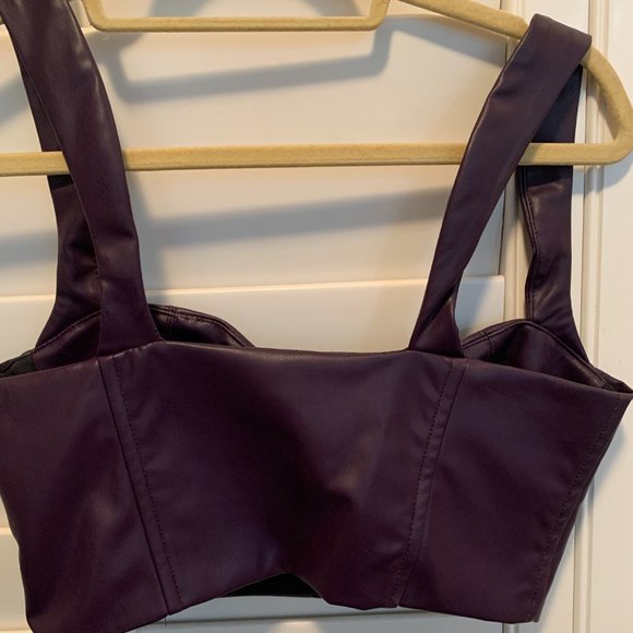 Faux Leather Crop Top - Picture 3 of 4